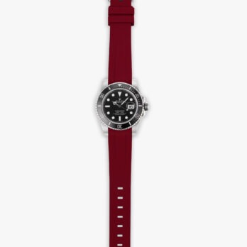 Dark red rubber strap for Rolex