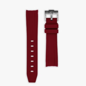 Dark red rubber strap for Rolex