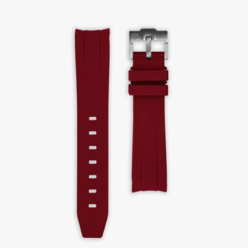 Dark red rubber strap for Rolex