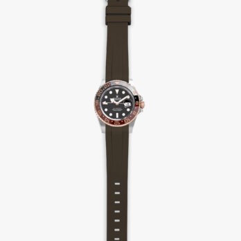 Brown rubber strap for Rolex
