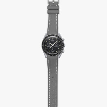 Apollo Grey Rubber MoonSwatch Strap