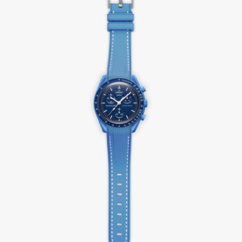 Neptune Blue Rubber MoonSwatch Strap