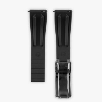 Black Straight Rubber strap for Rolex