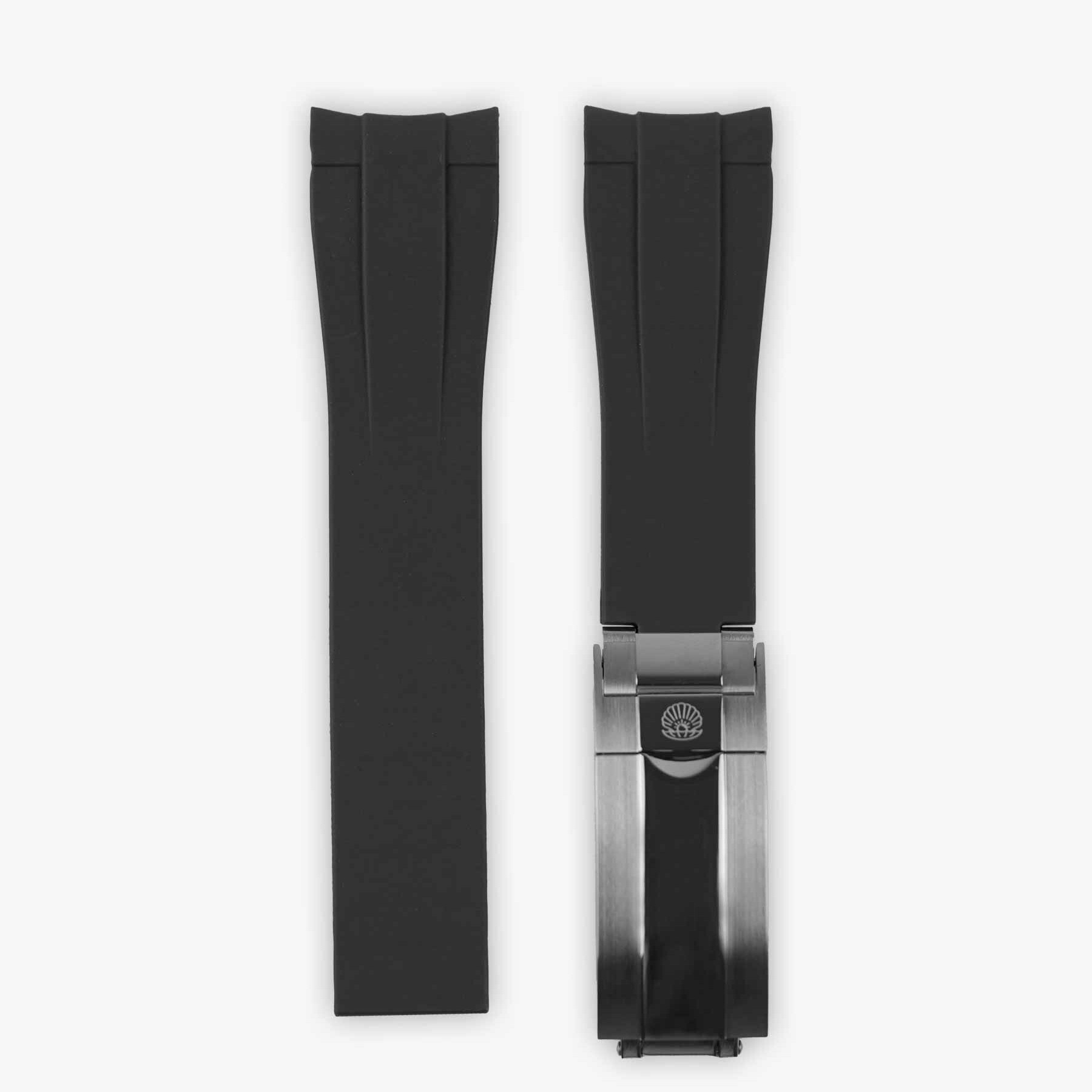Black Rubber strap for Rolex