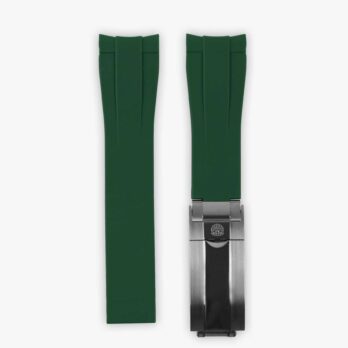 Curved green Rubber strap for rolex