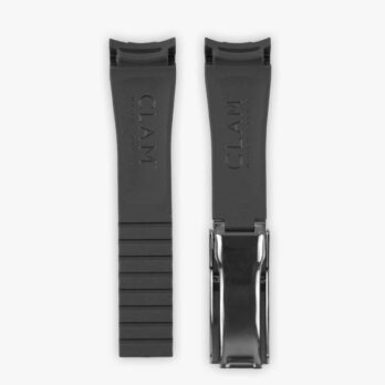 grey curved rubber deployment strap for rolex