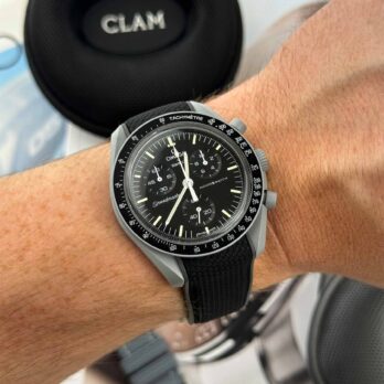 Clam® Rubber Deployment Strap for MoonSwatch - Black & Grey