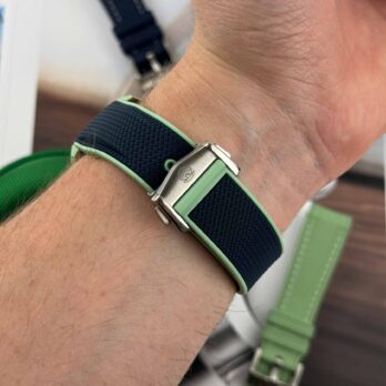 Clam® Rubber Deployment Strap for MoonSwatch - Navy & Green