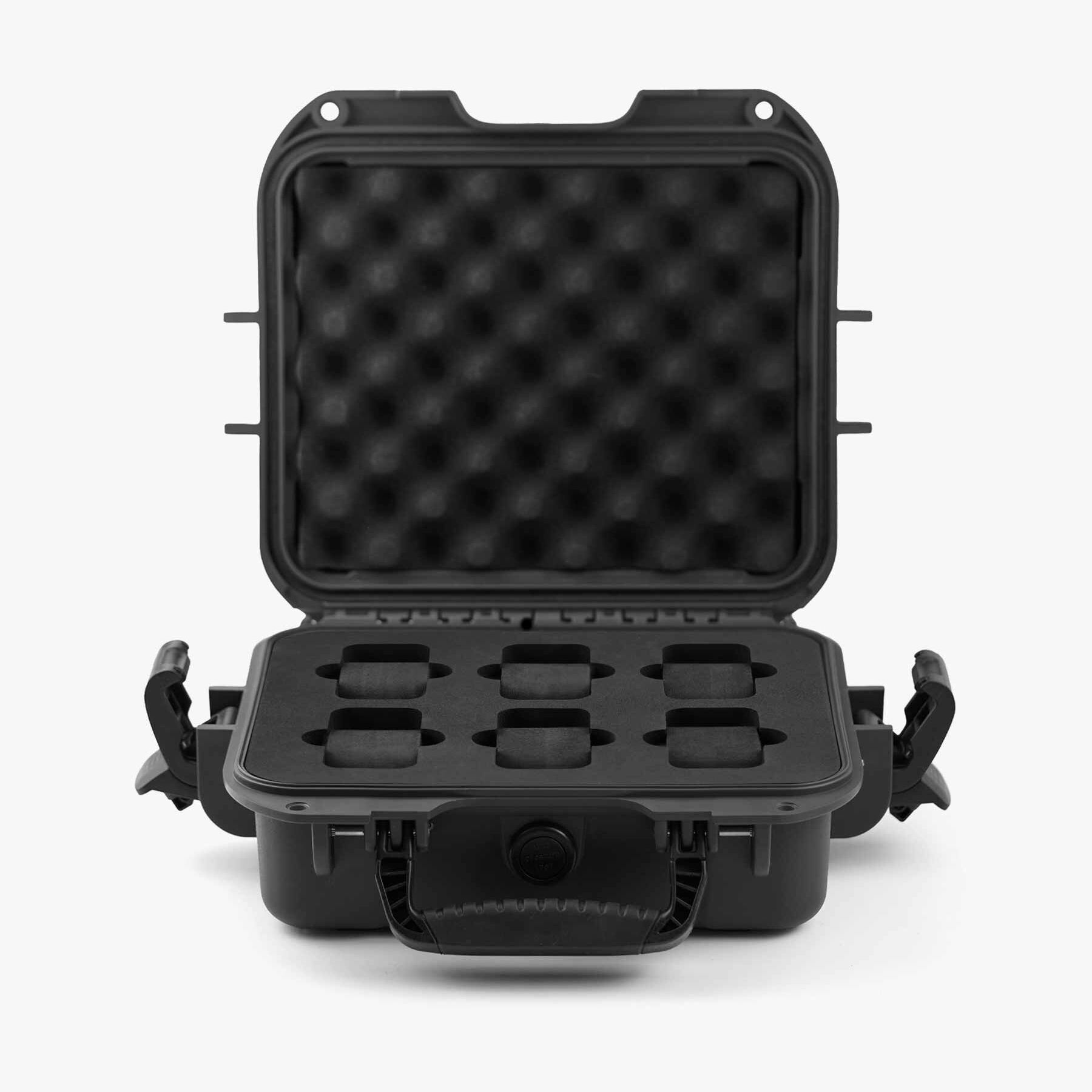 Clam 6 slot Hardshell Watch Box - Black