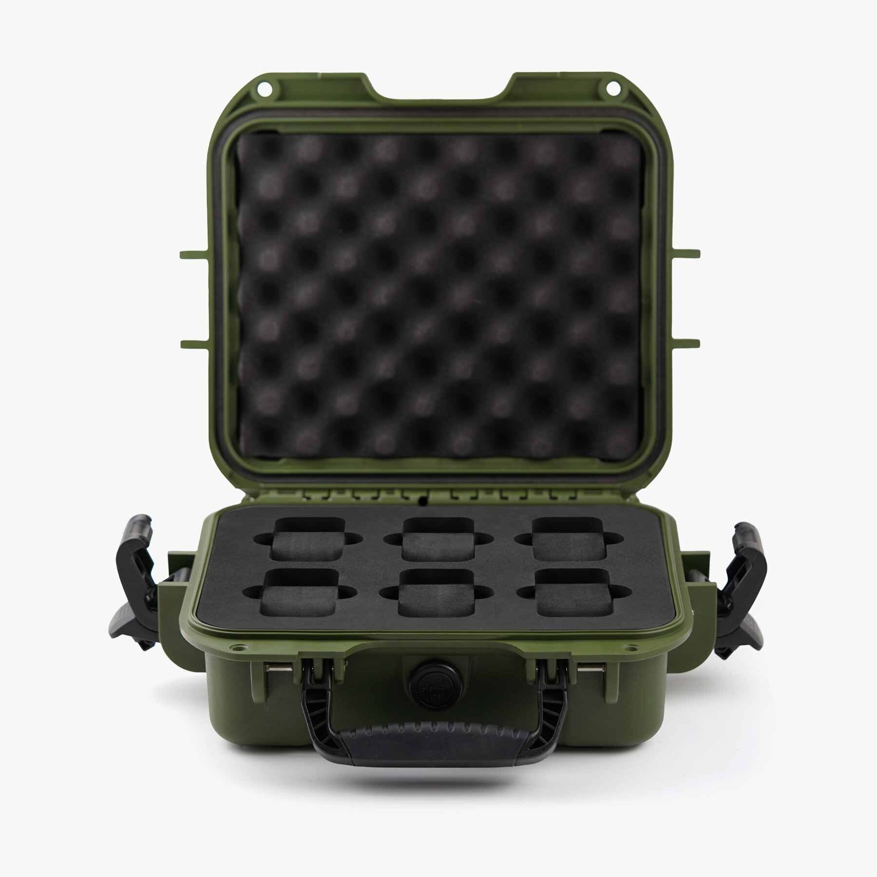 Clam 6 slot Hardshell Watch Box - Green