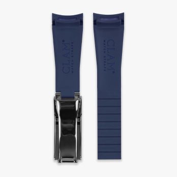 Premium deployment curved rubber strap for Rolex 20mm - Navy
