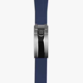 Premium deployment curved rubber strap for Rolex 20mm - Navy