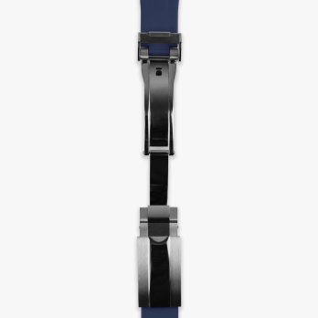 Premium deployment curved rubber strap for Rolex 20mm - Navy