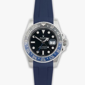 Premium deployment curved rubber strap for Rolex 20mm - Navy