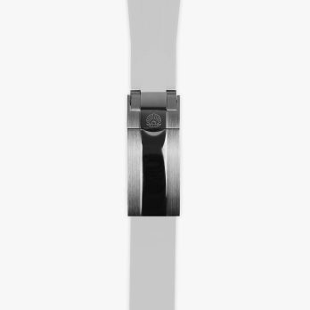 Premium deployment curved rubber strap for Rolex 20mm - White