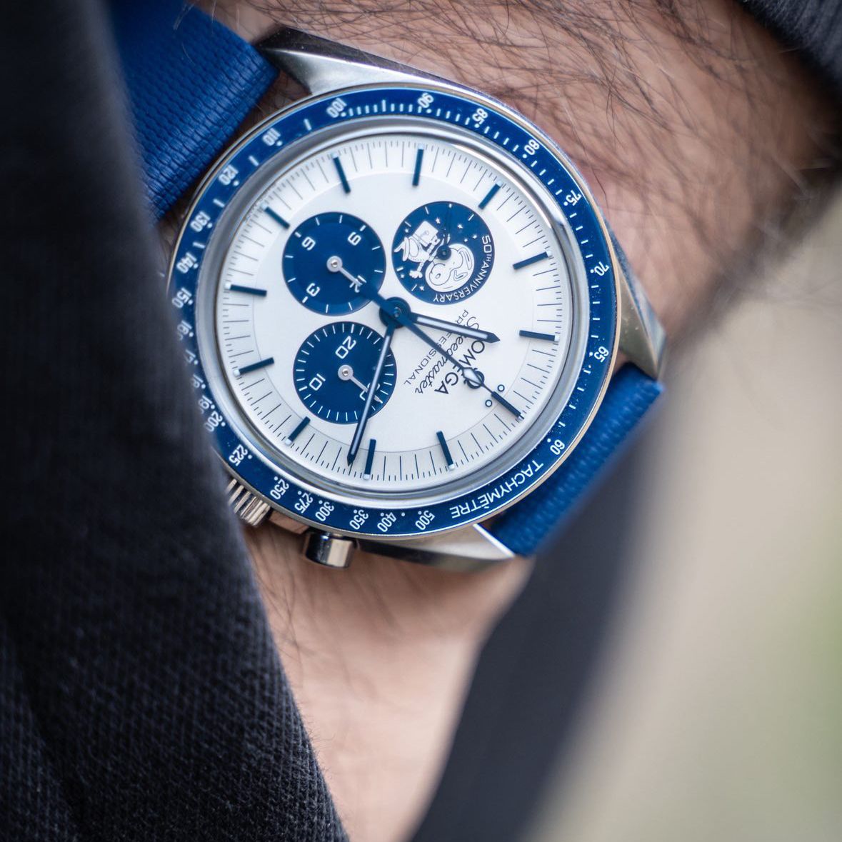 Clam® Premium Rubber Deployment Strap for Omega - Moon surface pattern