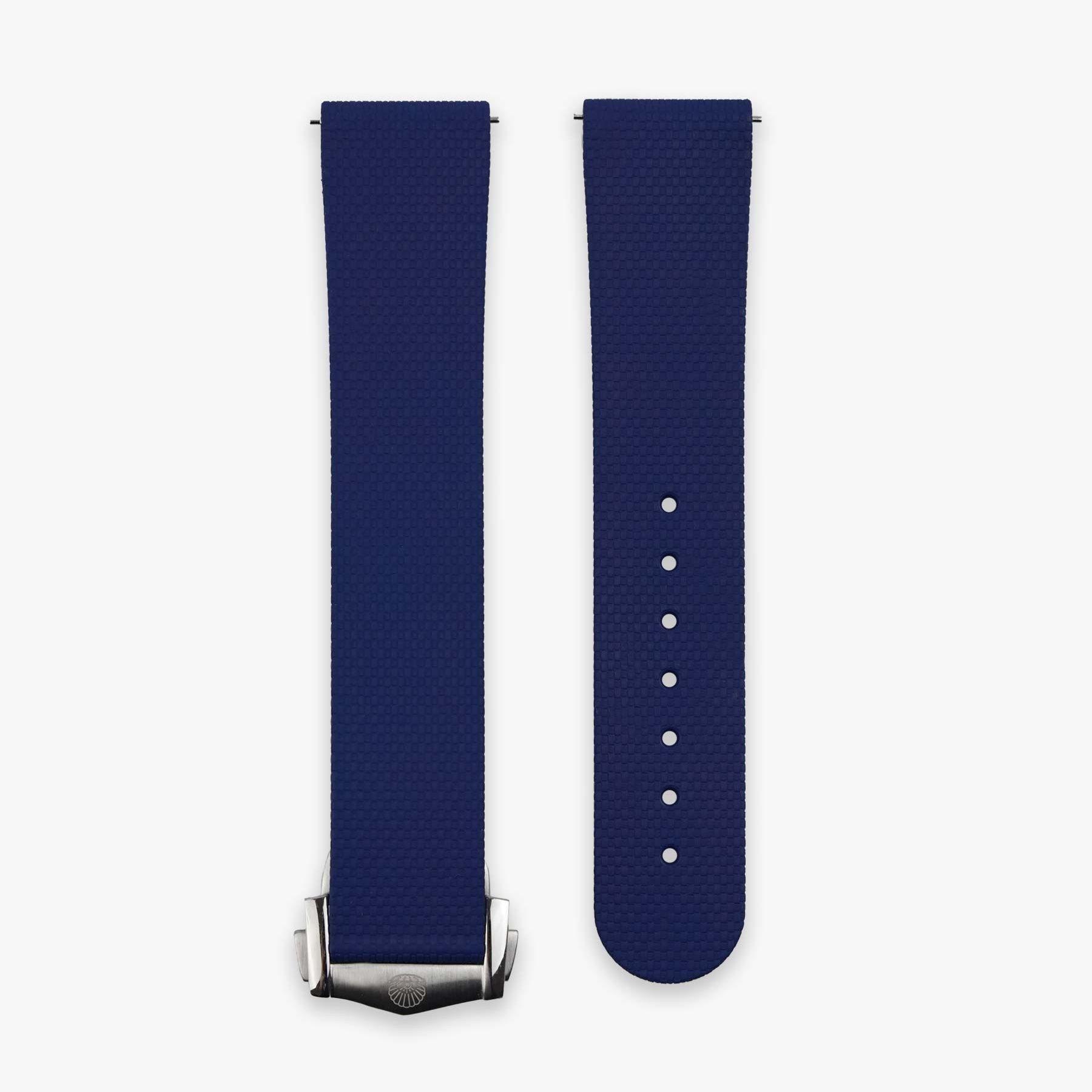 Clam® Premium Rubber Deployment Strap for Omega - Blue Moon - front