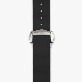 Clam® Premium Rubber Deployment Strap for Omega - Black Moon - Buckle