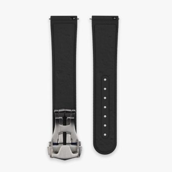 Clam® Premium Rubber Deployment Strap for Omega - Black Moon - Back