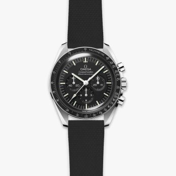 Clam® Premium Rubber Deployment Strap for Omega - Black Moon - Watch