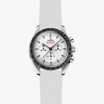 Clam® Premium Rubber Deployment Strap for Omega - Lunar White - white speedmaster