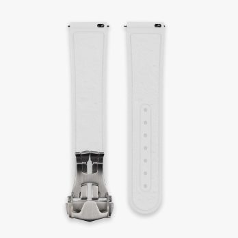 Clam® Premium Rubber Deployment Strap for Omega - Lunar White - back