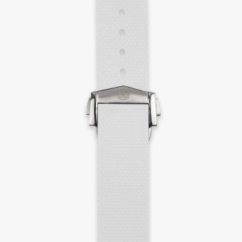 Clam® Premium Rubber Deployment Strap for Omega - Lunar White - buckle