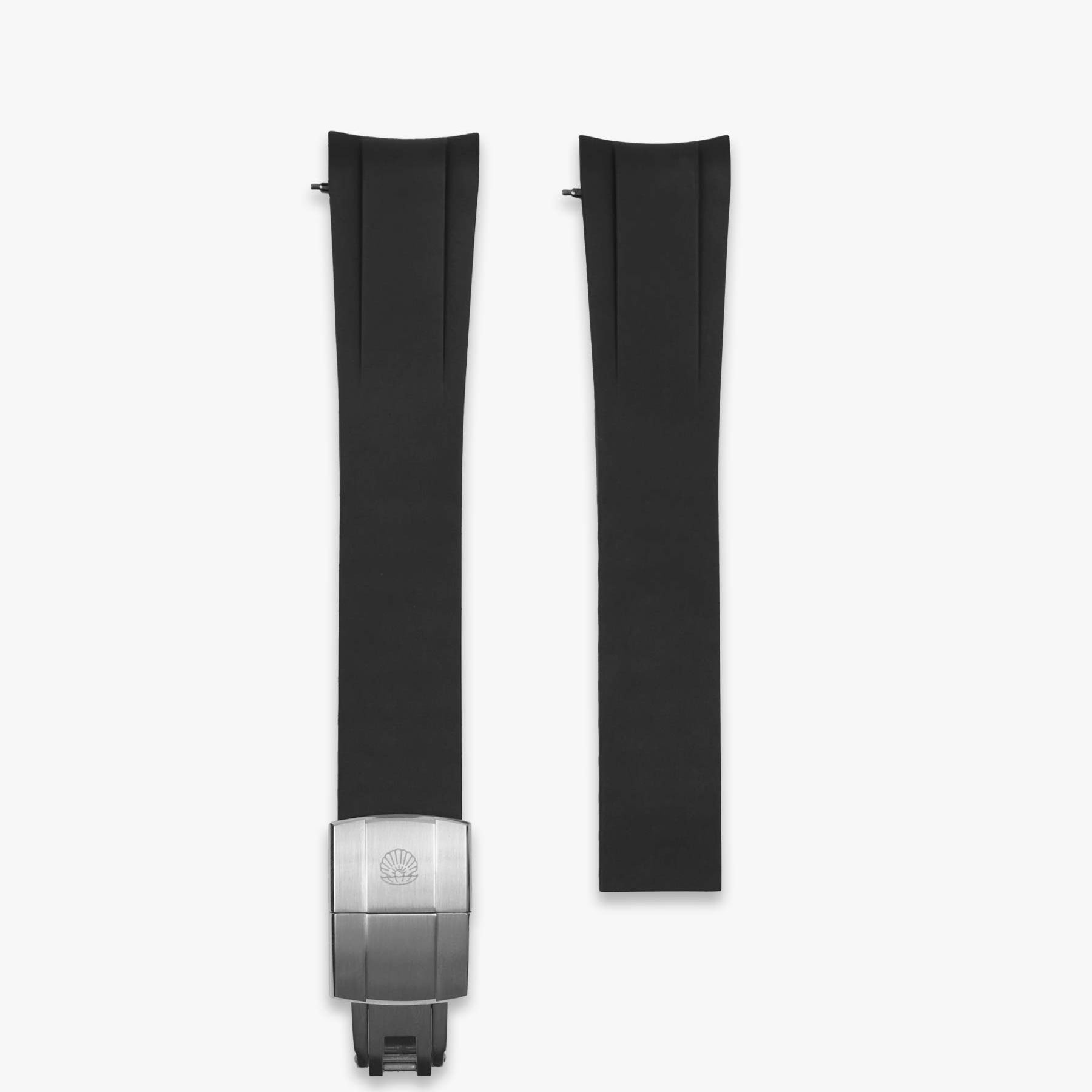 Premium Rubber Deployment Strap for Tudor Black Bay 58 - Black