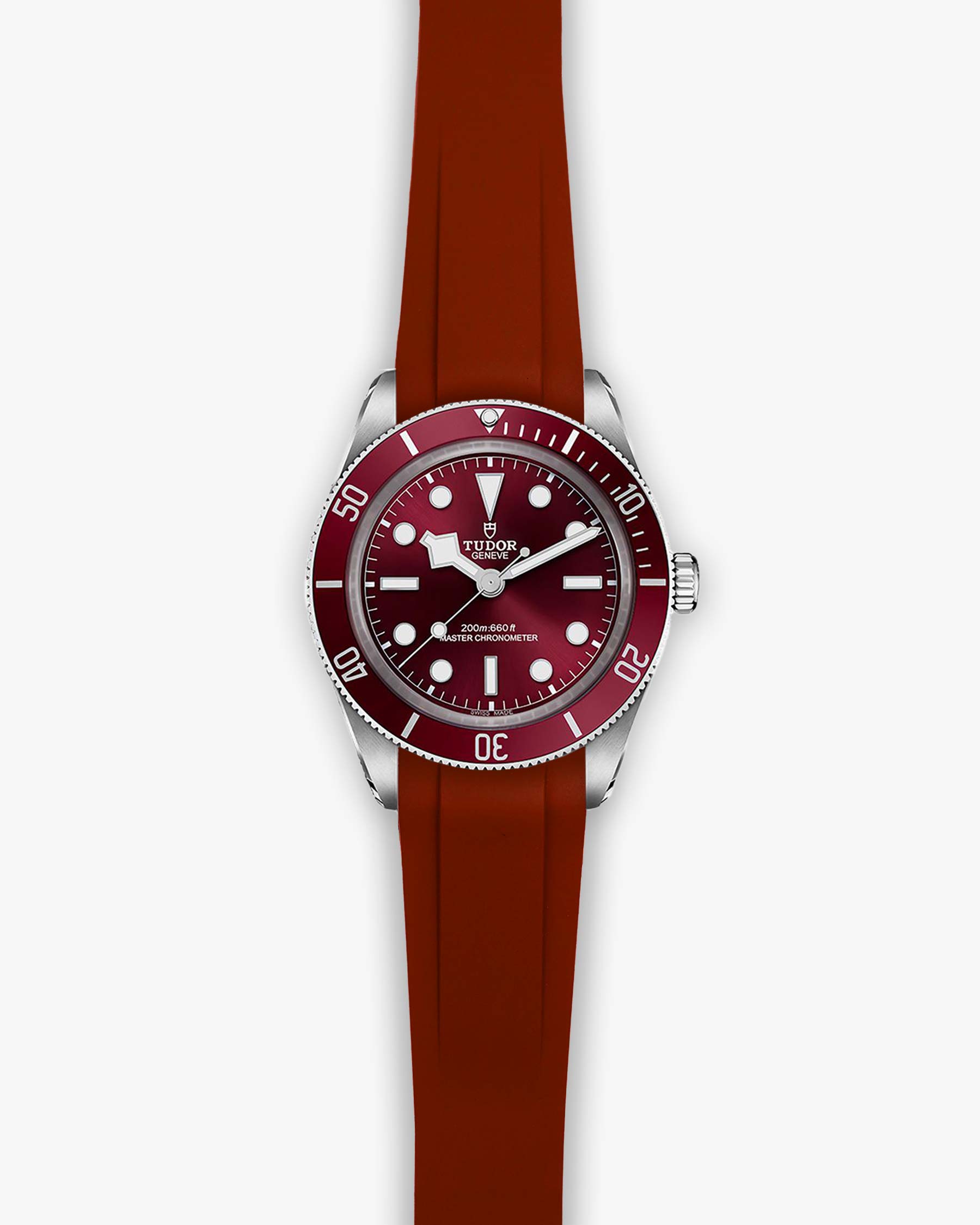 Premium Rubber Deployment Strap for Tudor Black Bay 58 - Red