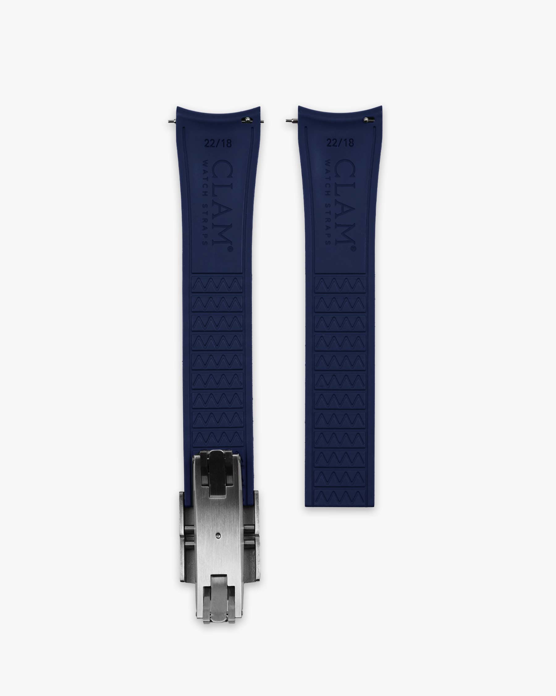 Universal Deployment Rubber Strap - 22mm - Navy