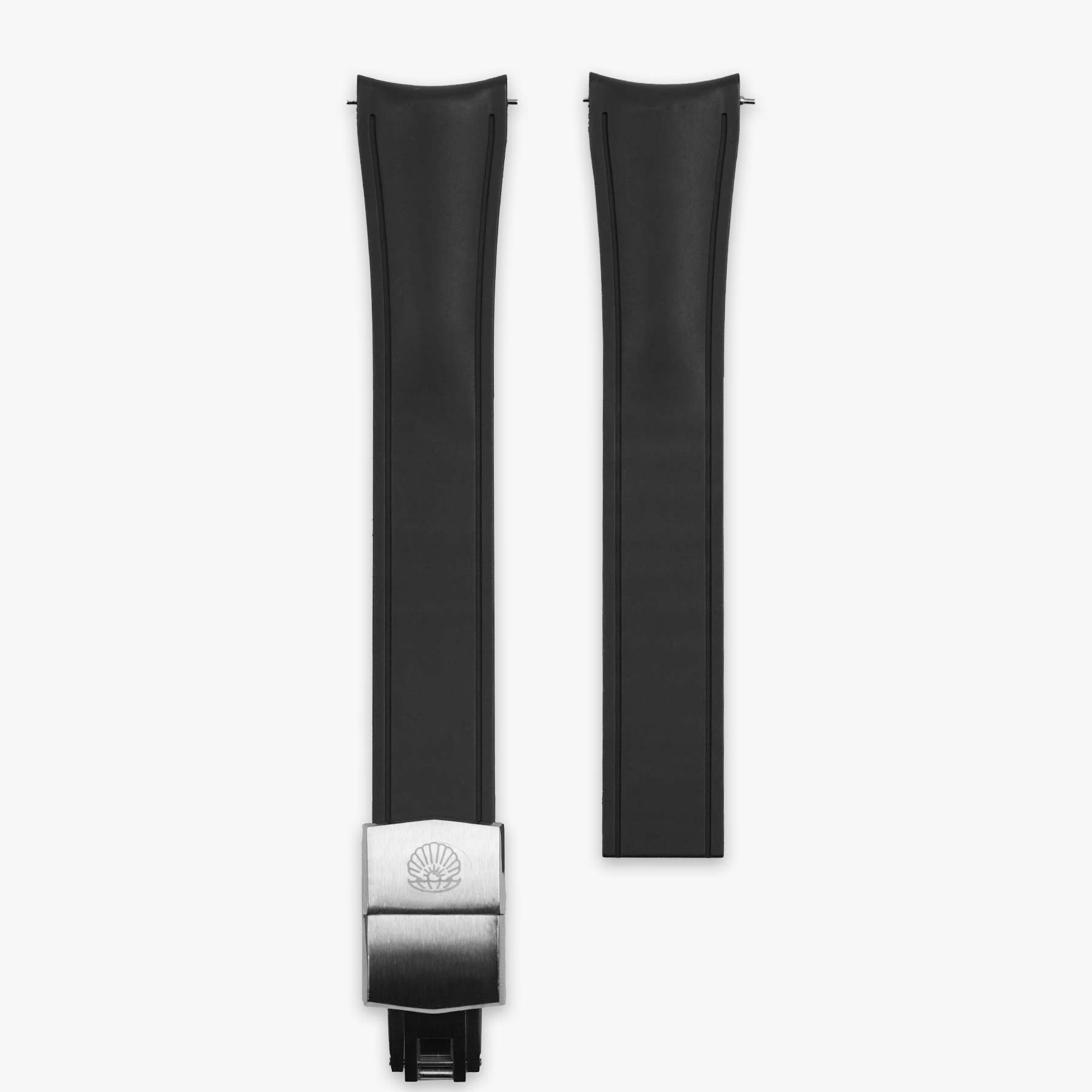 Universal Deployment Rubber Strap For Tudor - Black