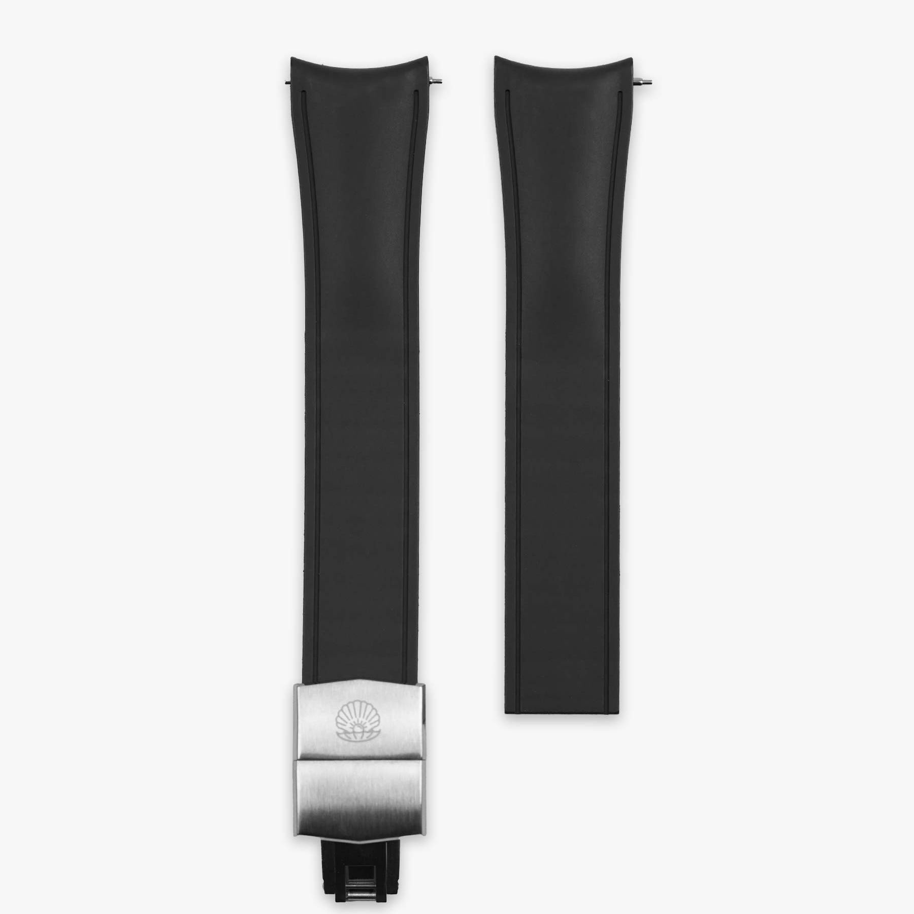 Universal Deployment Rubber Strap - 22mm - Black