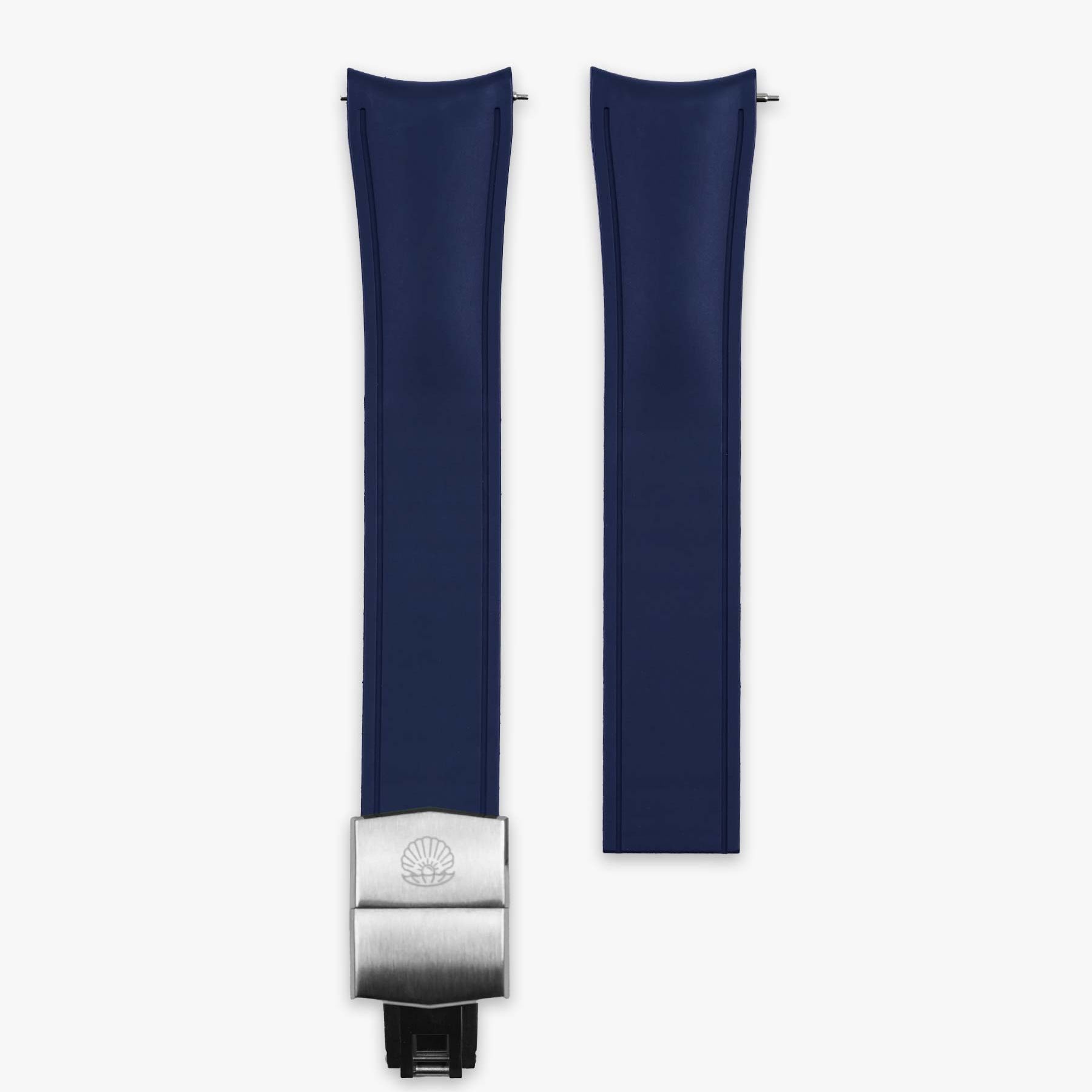 Universal Deployment Rubber Strap - 22mm - Navy