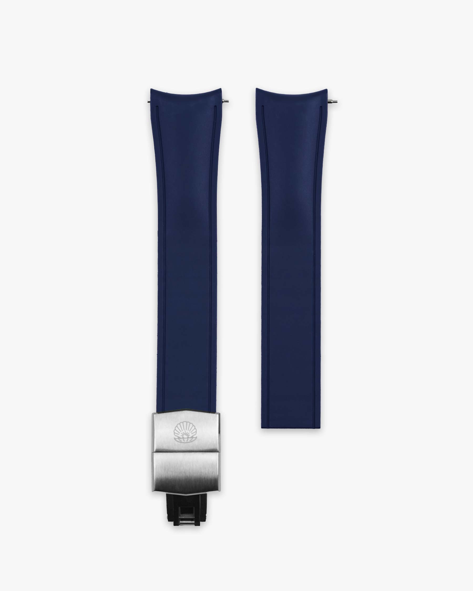 Universal Deployment Rubber Strap - 22mm - Navy