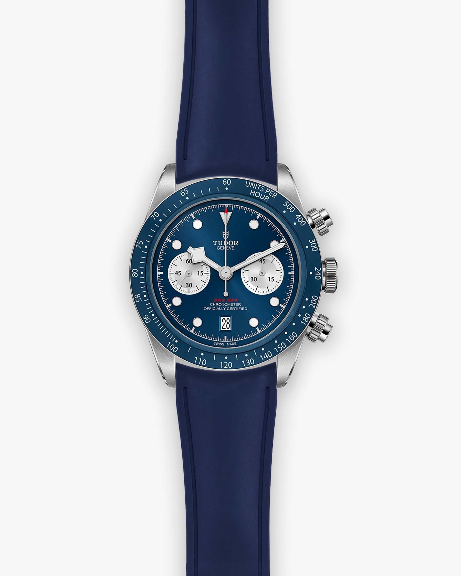 Universal Deployment Rubber Strap - 22mm - Navy